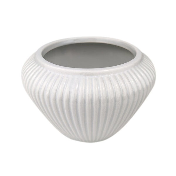 6 inch Self-watering Geometric Striped Ceramic Pot - Image 4