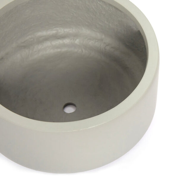 7 inch Smooth Gray Fiberstone Ceramic Pot - Image 3
