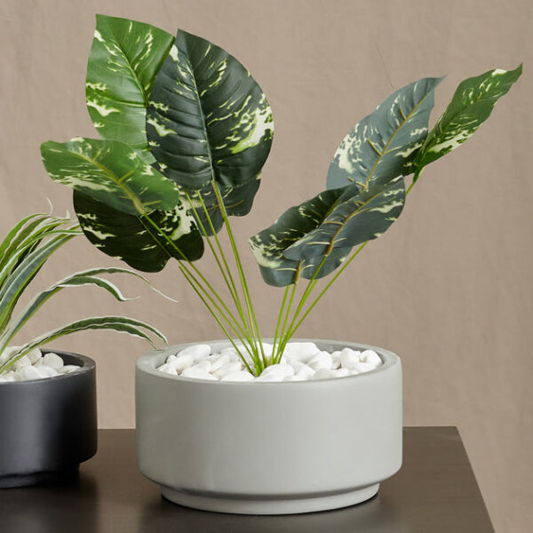 7 inch Smooth Gray Fiberstone Ceramic Pot - Image 9