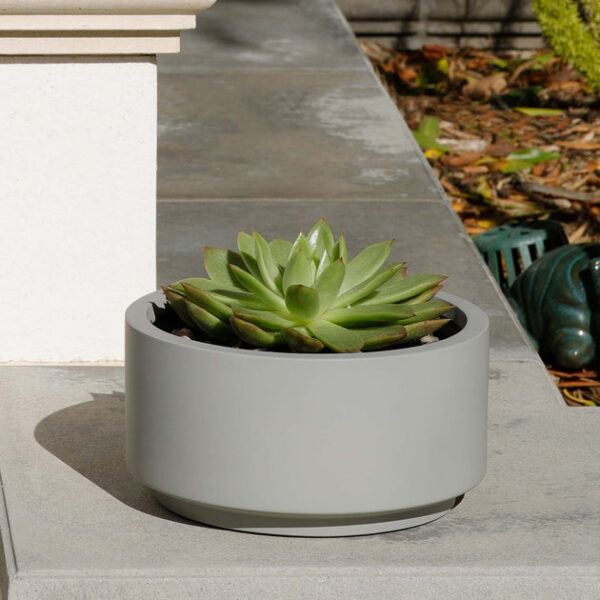 7 inch Smooth Gray Fiberstone Ceramic Pot - Image 6
