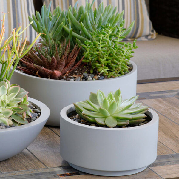 7 inch Smooth Gray Fiberstone Ceramic Pot - Image 8