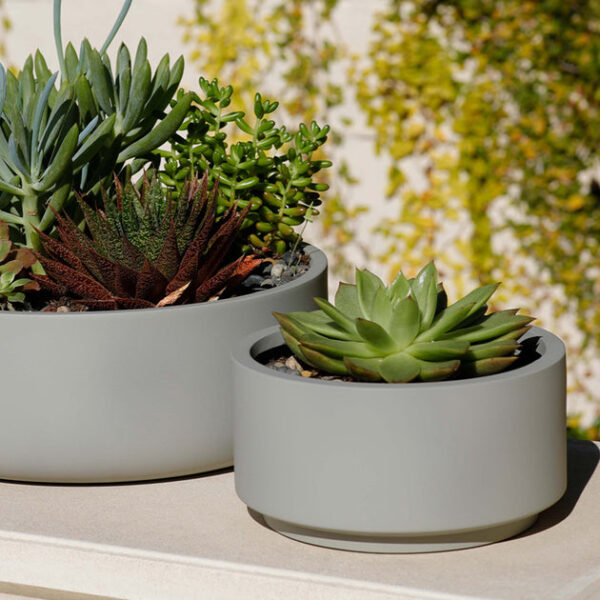 7 inch Smooth Gray Fiberstone Ceramic Pot - Image 7