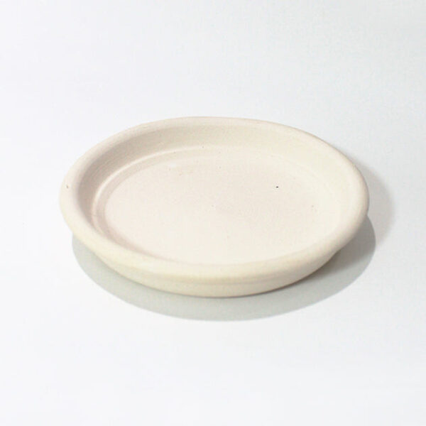 3'' White Clay Saucer - Image 2