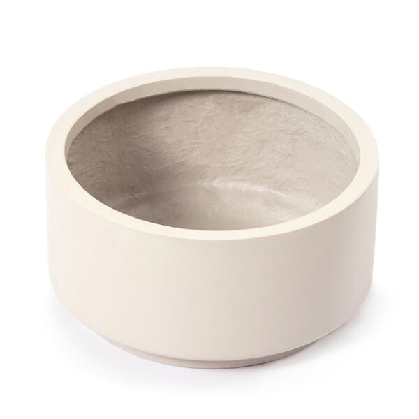 8.75 inch Gray Cream Fiberstone Ceramic Pot - Image 3