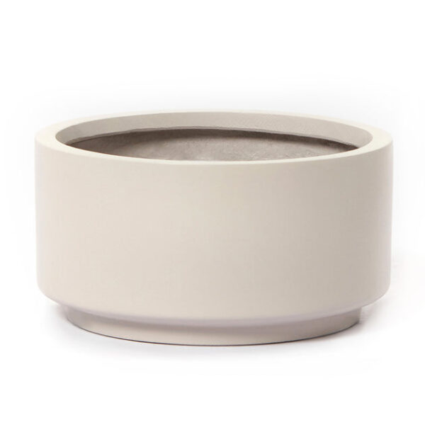 8.75 inch Gray Cream Fiberstone Ceramic Pot - Image 2