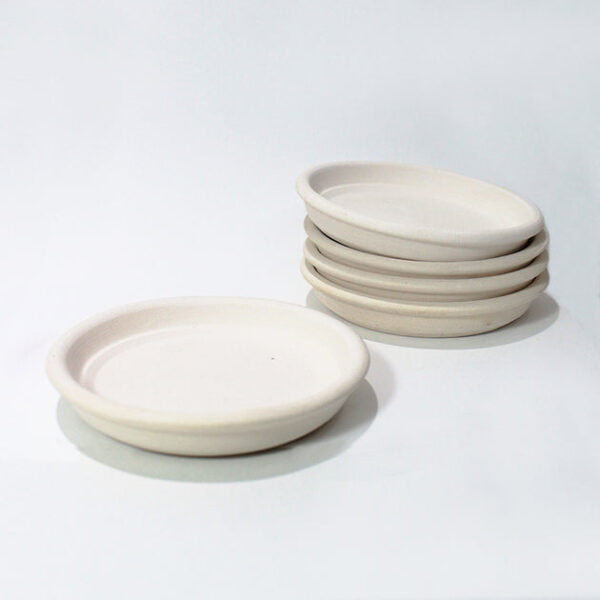3'' White Clay Saucer - Image 4