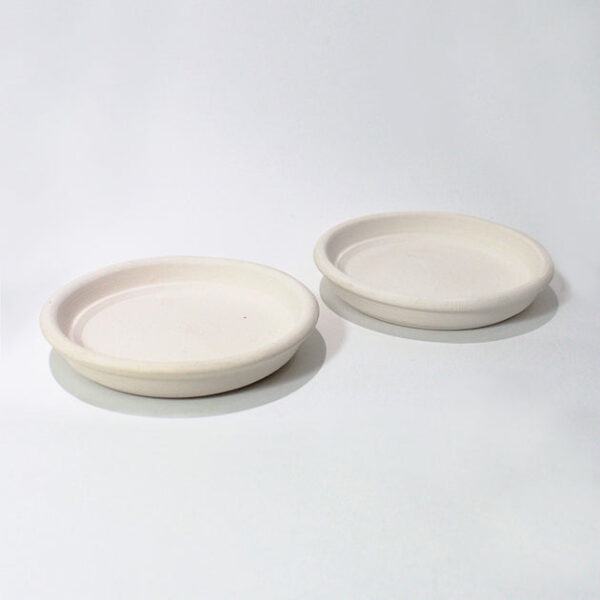 3'' White Clay Saucer - Image 5
