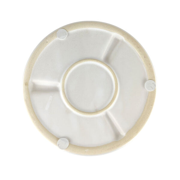 White Porcelain Cylinder Pot with Saucer - Image 3
