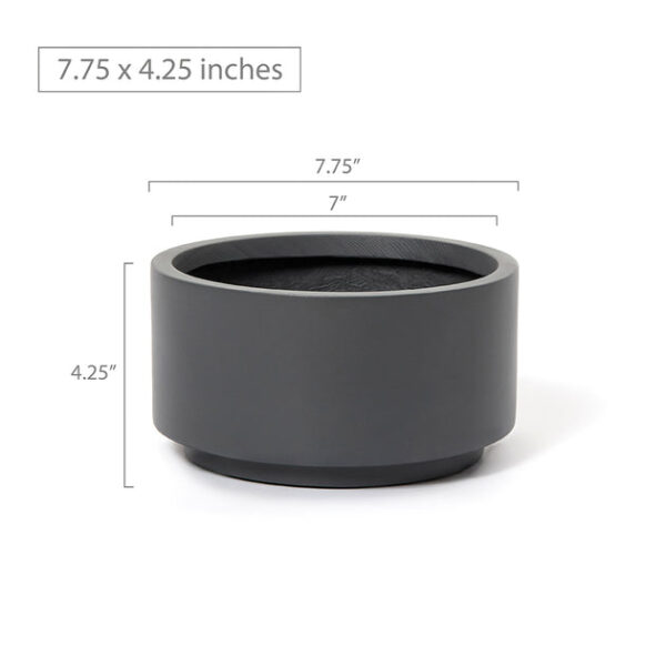 7 inch Charcoal Fiberstone Ceramic Pot - Image 4