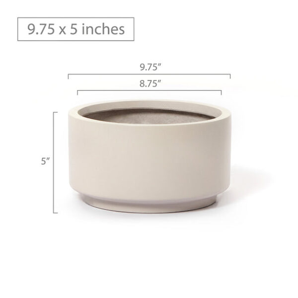 8.75 inch Gray Cream Fiberstone Ceramic Pot - Image 4
