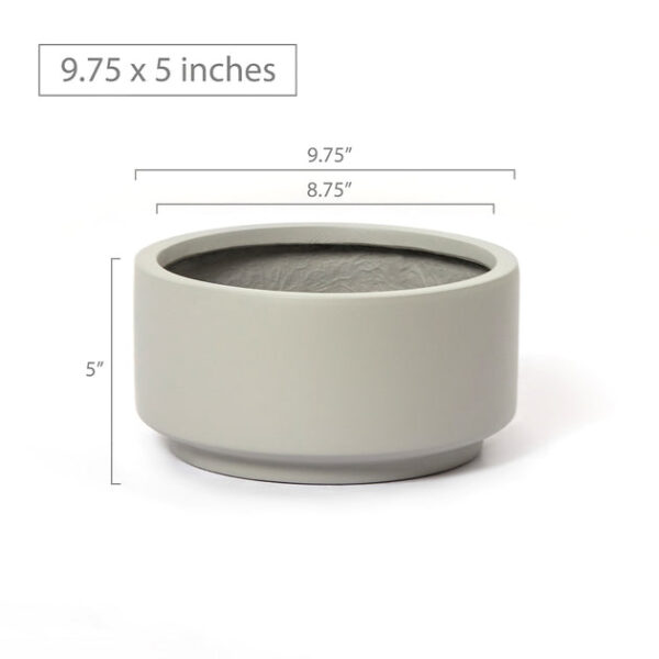 8.75 inch Smooth Gray Fiberstone Ceramic Pot - Image 4