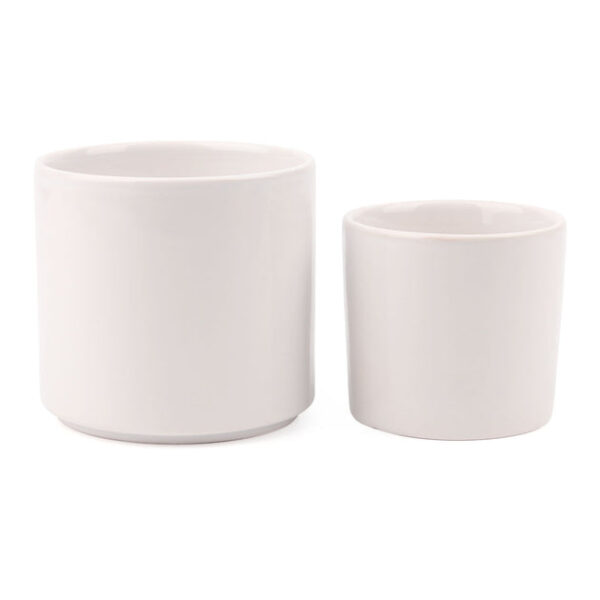 White Modern Cylinder Pot - Image 4