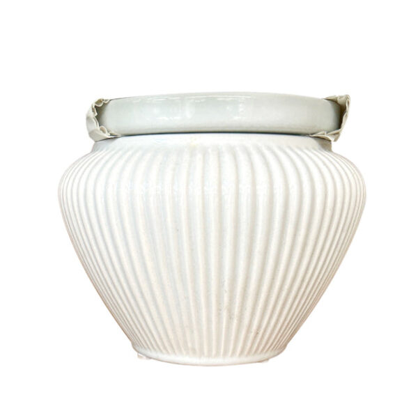 6 inch Self-watering Geometric Striped Ceramic Pot - Image 3
