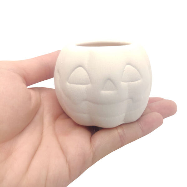 Halloween White Pumpkin Pot - Image 5