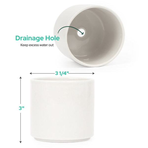 White Modern Cylinder Pot - Image 6