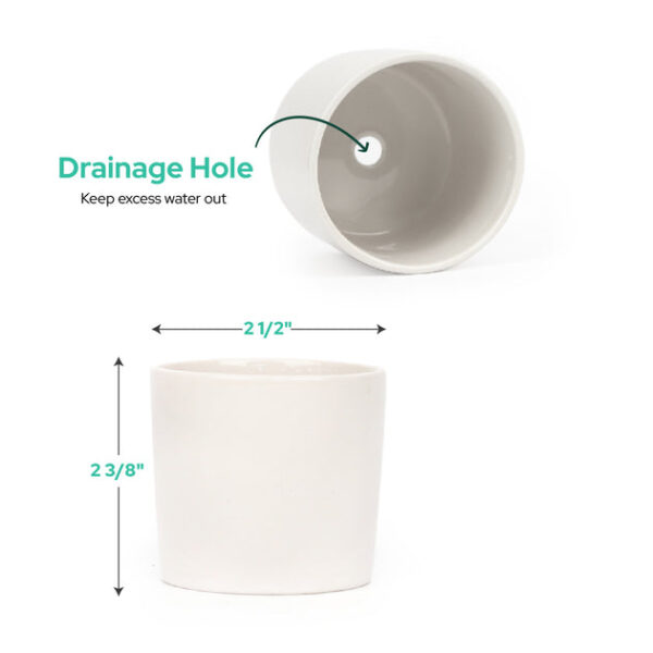 White Modern Cylinder Pot - Image 5